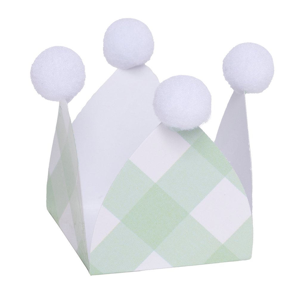 Forminha com Pompom Xadrez Menta - 20 unidades