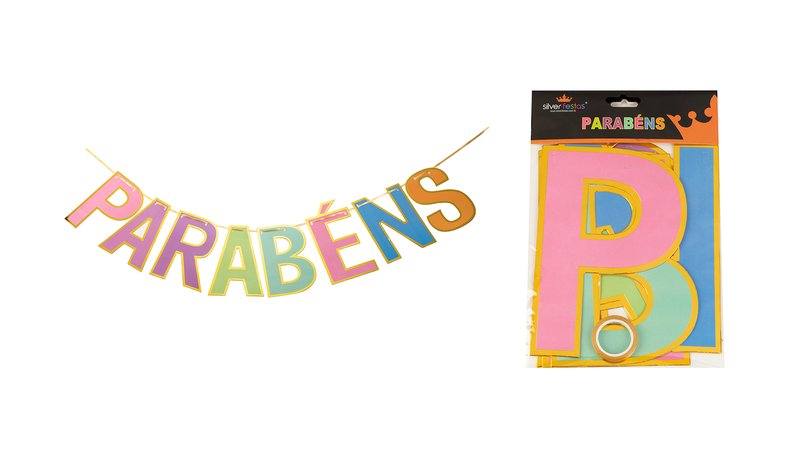 Bandeirola Parabéns Candy Colors