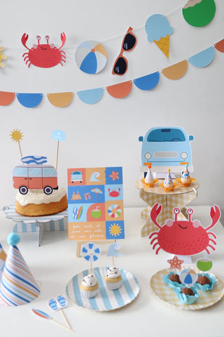 Decoração de festa tema Verão Menino montada