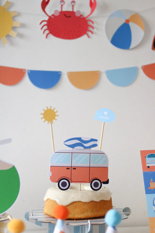 Decoração de festa tema Verão Menino montada