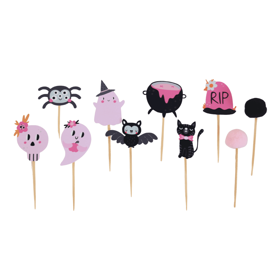 - Topos para Cupcake - Halloween Rosa