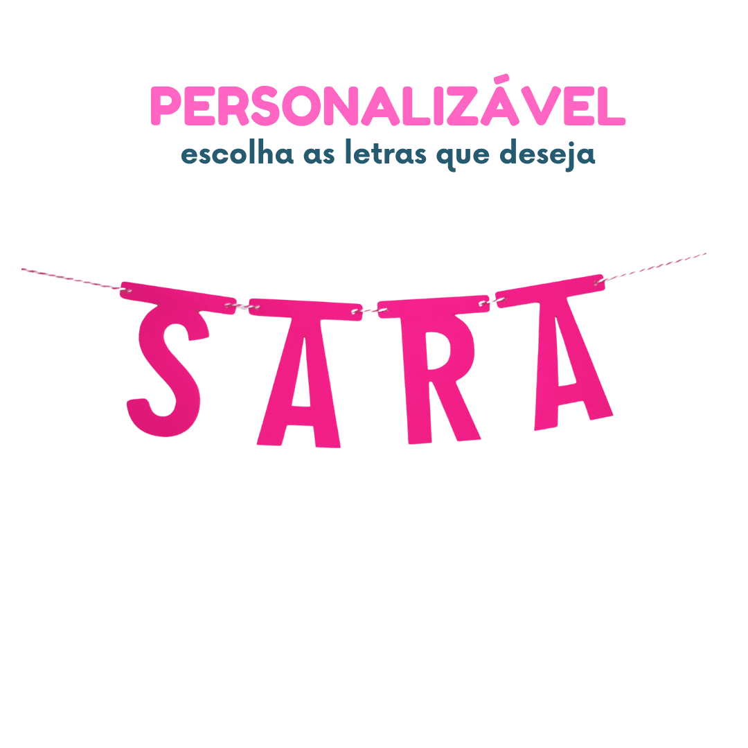 - 1 letra para bandeirola cor ROSA PINK - Escolha a quantidade de letras que deseja