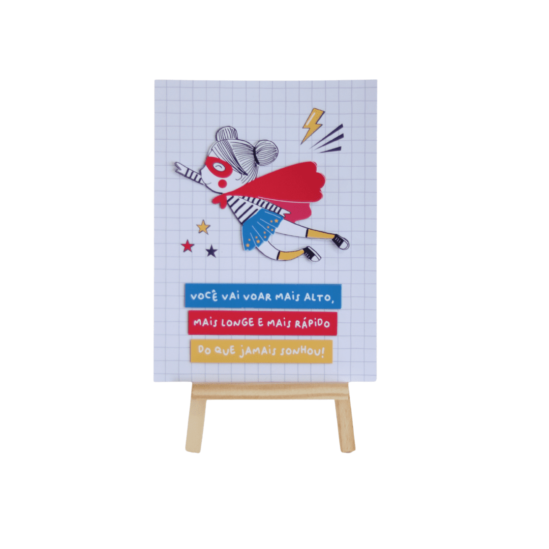 - Quadrinho de Mesa - Heroi Tradicional - Modelo 3 - Menina