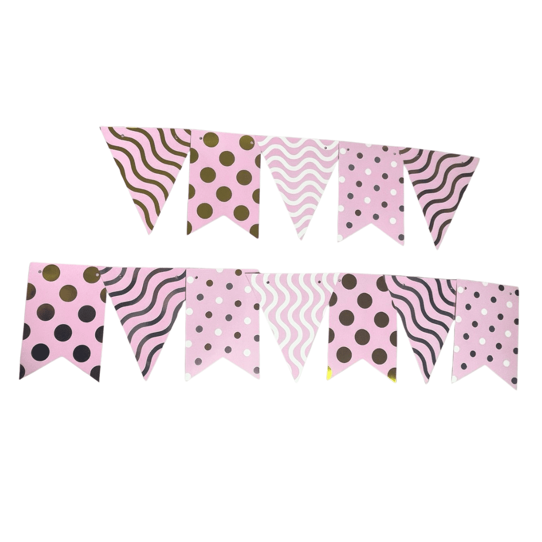 Bandeirola De Papel Decorativa Rosa