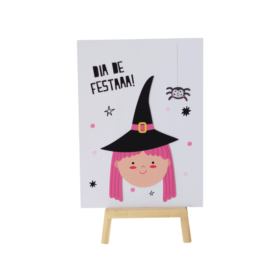 - Quadrinho de Mesa - Halloween Rosa