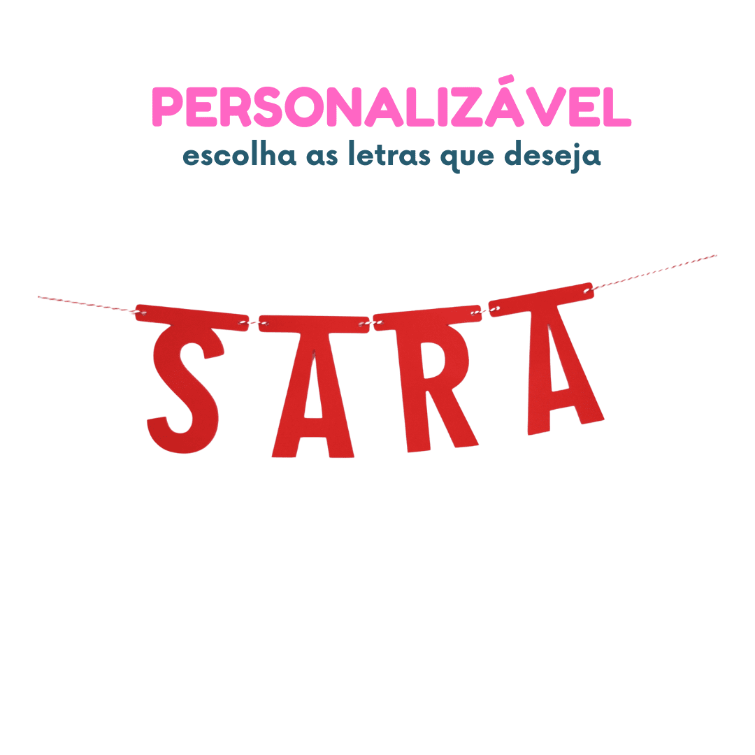 - 1 letra para bandeirola cor VERMELHO - Escolha a quantidade de letras que deseja