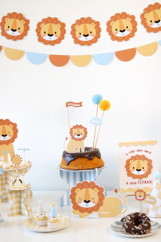 Decoração de festa tema Leãozinho montada