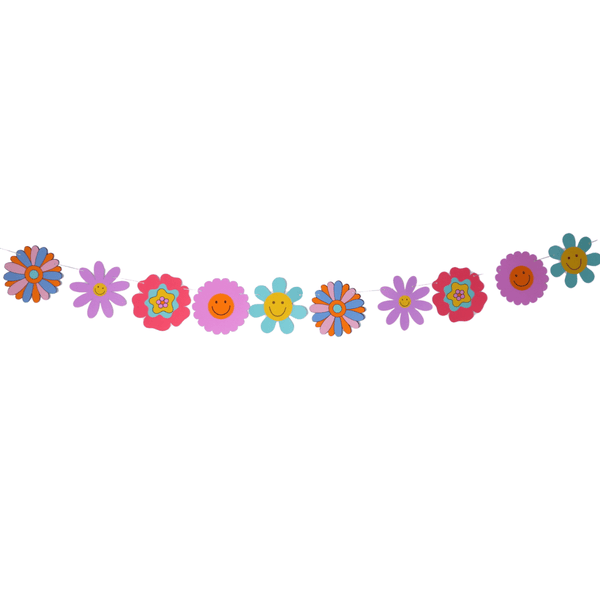 Bandeirola Elementos Flores Coloridas - 1,4m