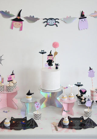 Decoração de festa tema Halloween Rosa montada