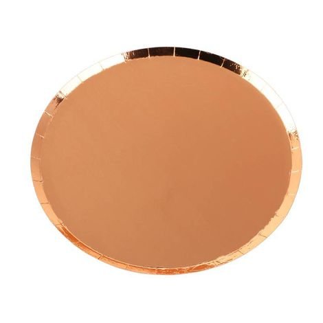 Prato de Papel com 8 unidades - Prato Papel Rose Gold