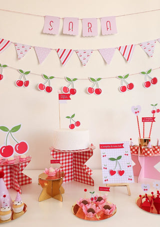 Decoração de festa tema Cereja montada