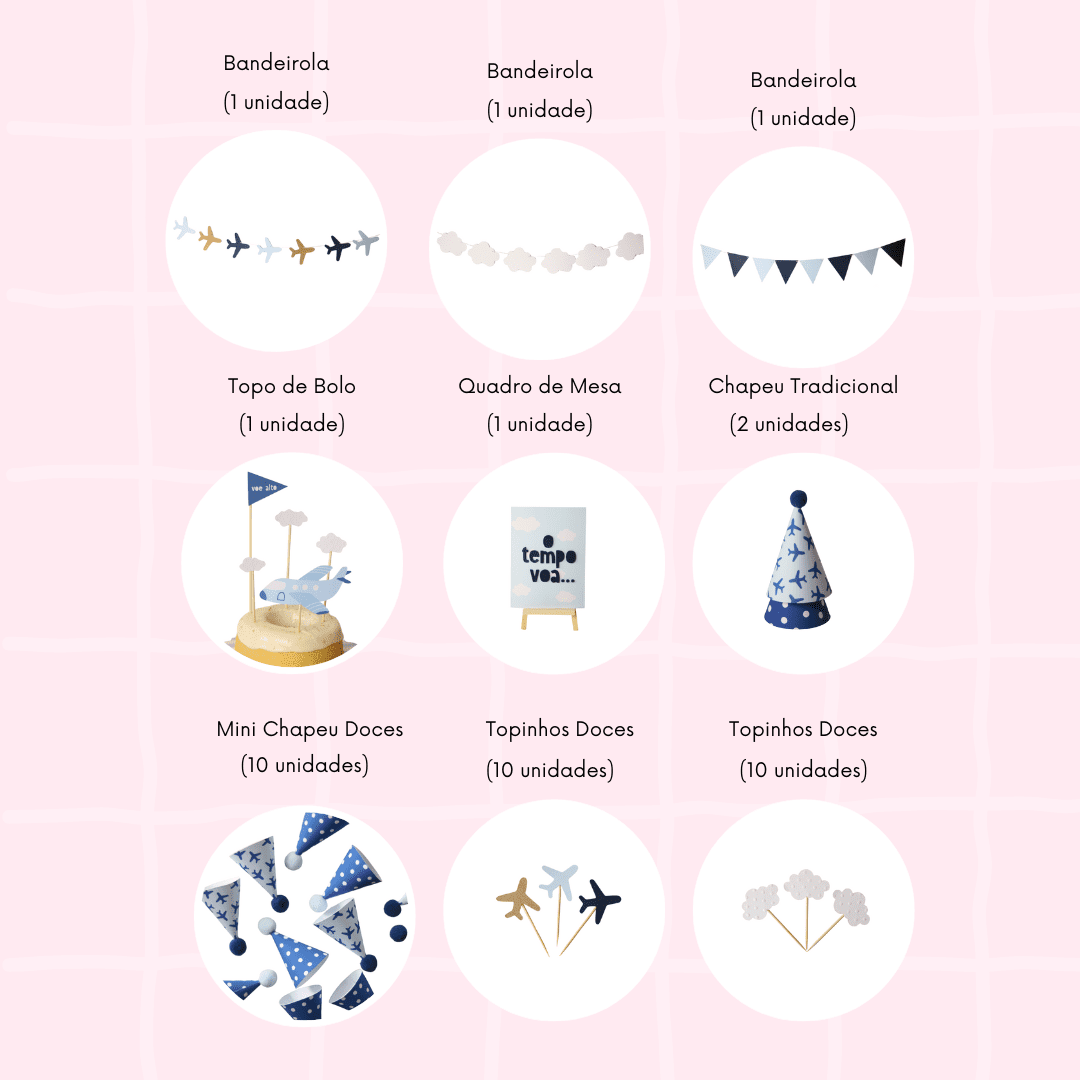 '- Kit Festa Avião - Só um bolinho