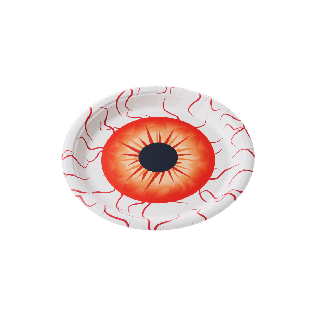 Prato de Papel com 10 unidades - Halloween Olho Vermelho - 18 cm