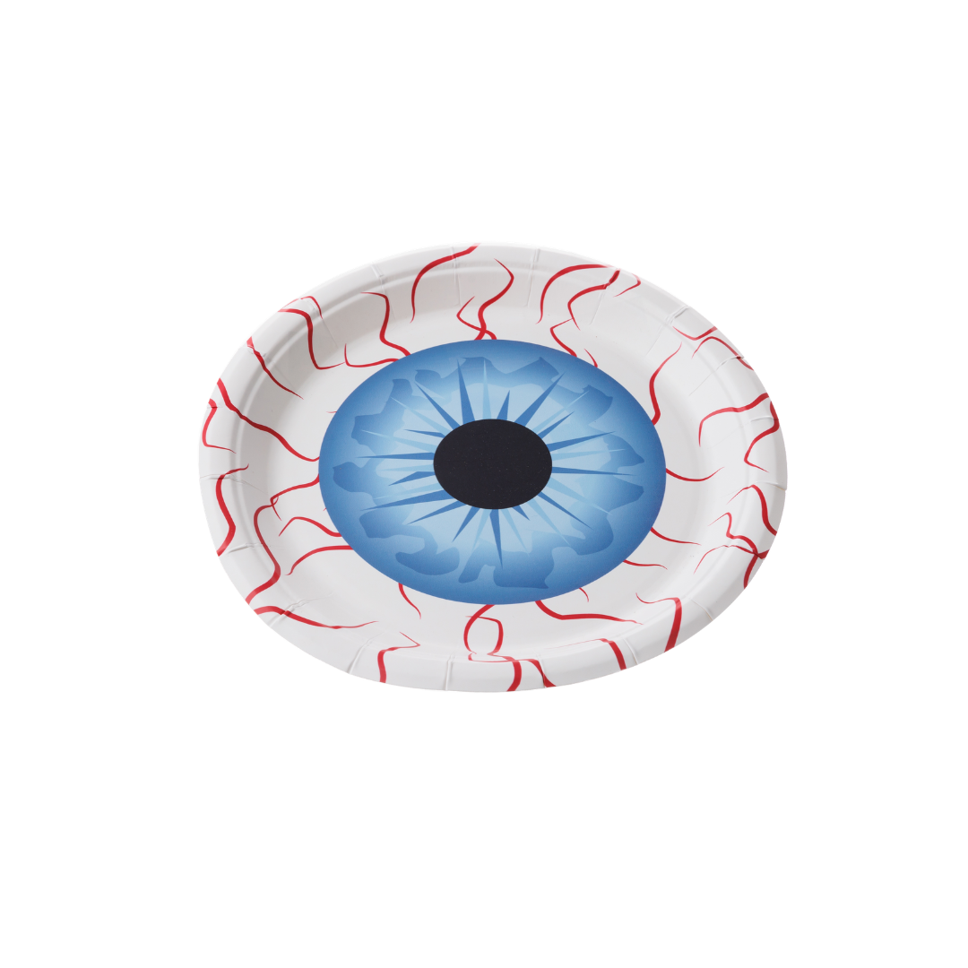 Prato de Papel com 10 unidades - Halloween Olho Azul - 18 cm