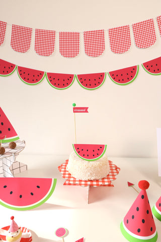 Decoração de festa tema Melancia montada