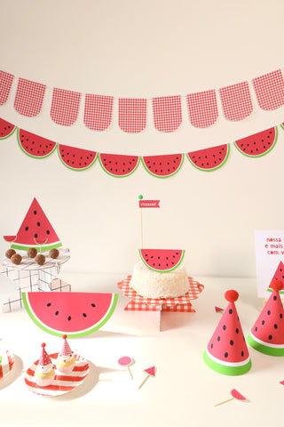 Decoração de festa tema Melancia montada
