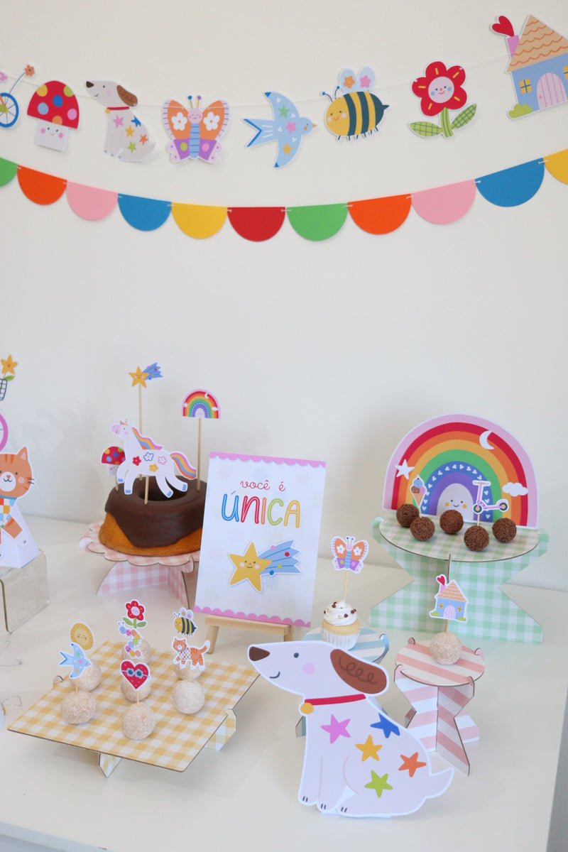 Decoração de festa tema Meu Pequeno Mundo montada
