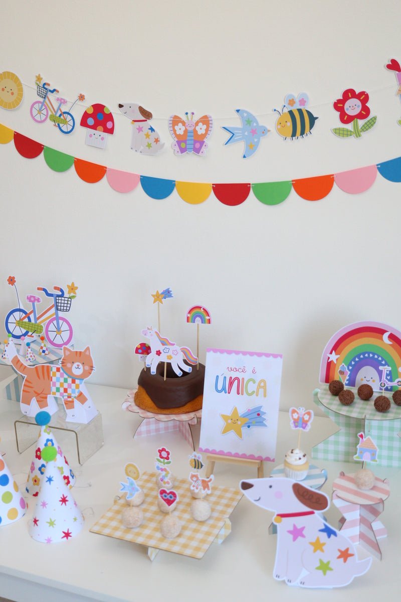 Decoração de festa tema Meu Pequeno Mundo montada
