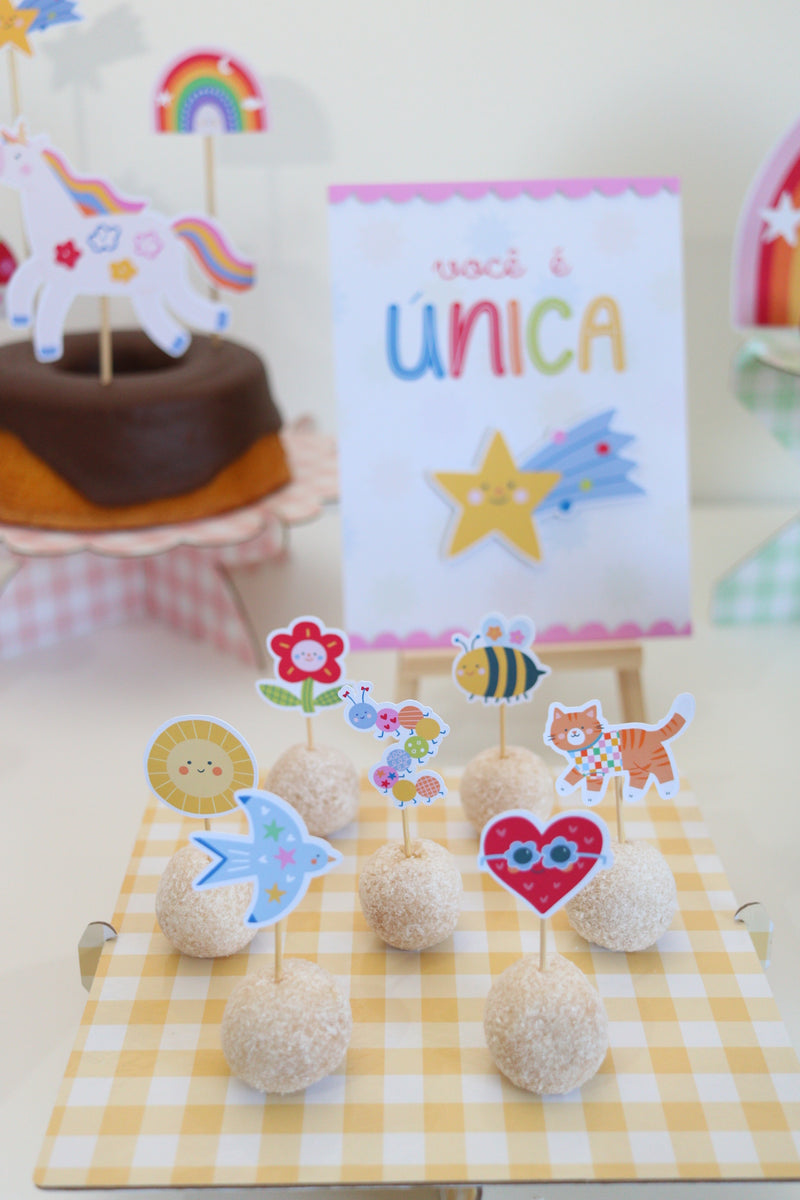 Decoração de festa tema Meu Pequeno Mundo montada