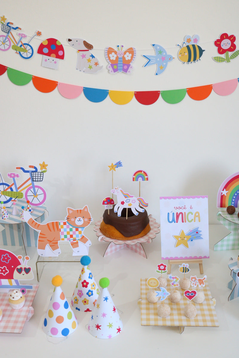 Decoração de festa tema Meu Pequeno Mundo montada