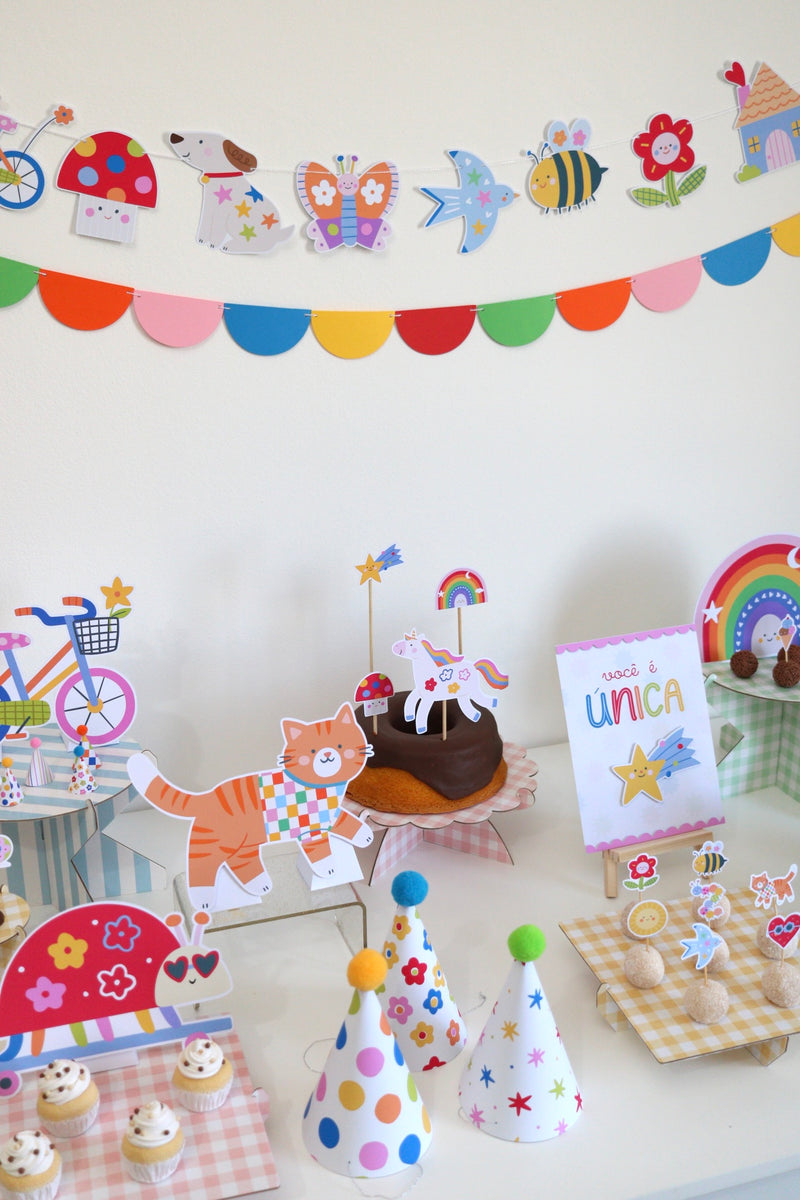 Decoração de festa tema Meu Pequeno Mundo montada