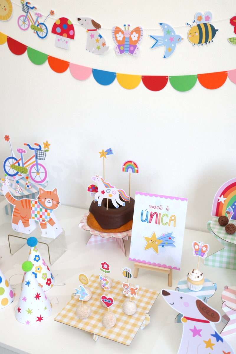 Decoração de festa tema Meu Pequeno Mundo montada