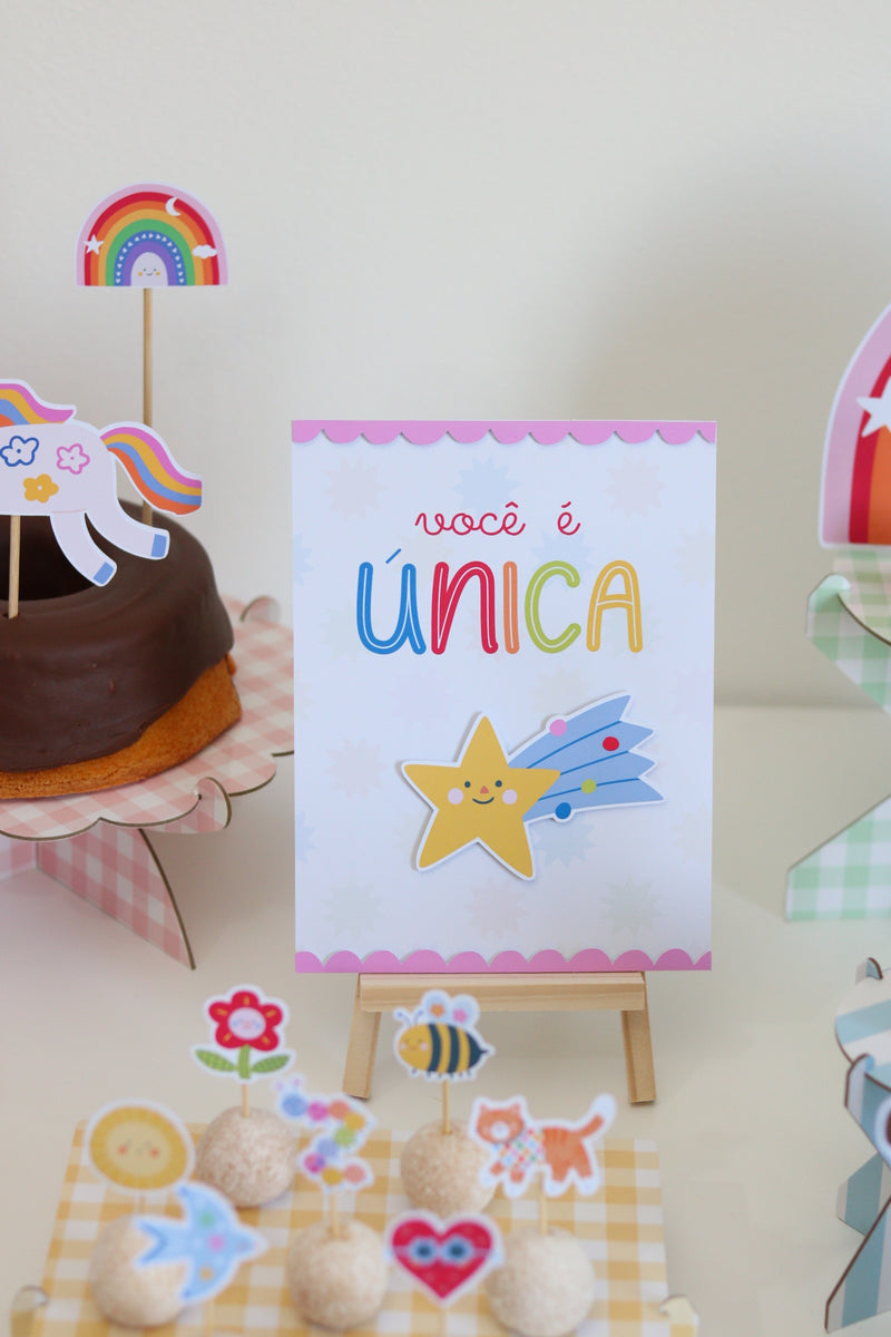 Decoração de festa tema Meu Pequeno Mundo montada