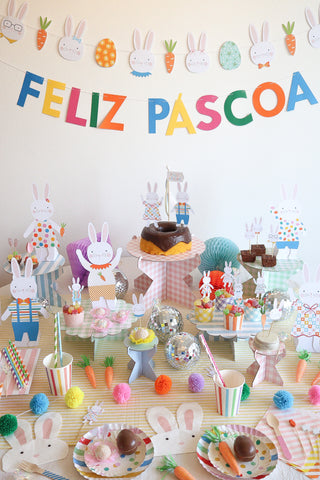 Decoração de festa tema Páscoa montada
