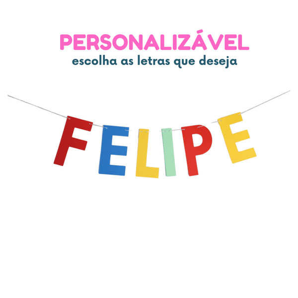 1 letra para bandeirola COLORIDA - SEQUÊNCIA DE CORES CONFORME FOTO: VERMELHA, AZUL, AMARELA E VERDE