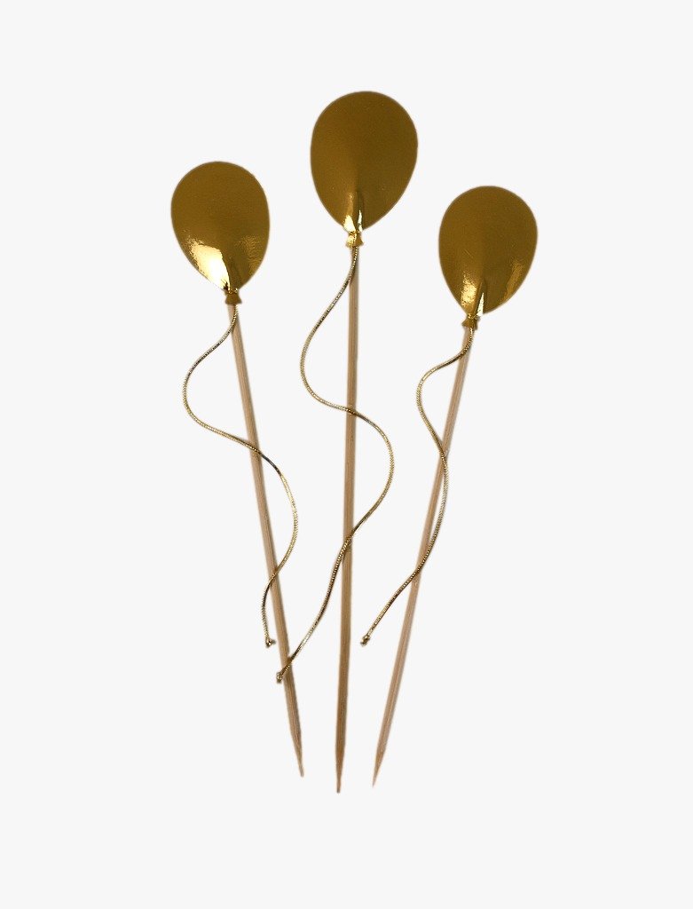 Topo de Bolo - Trio Balão Dourado