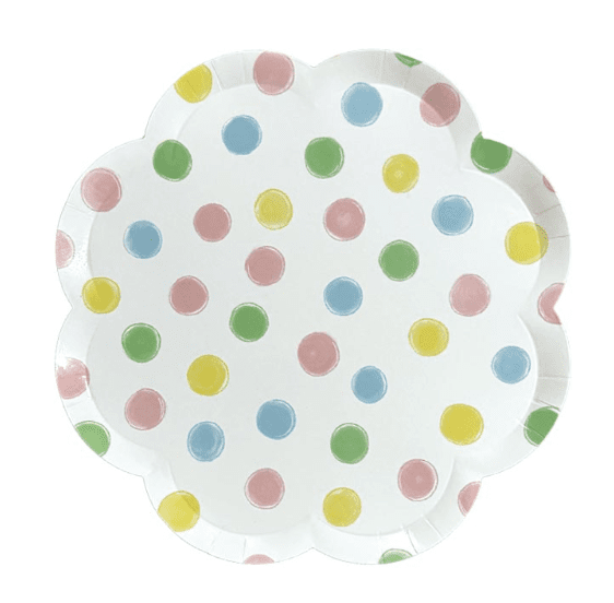 Prato de Papel com 8 unidades - Poá Colorido