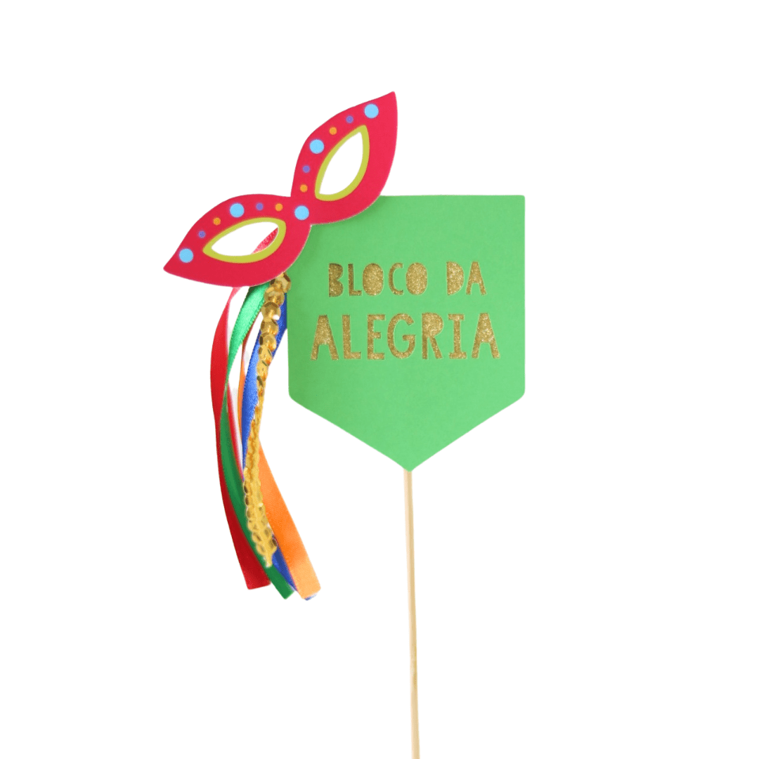 - Topo de Bolo - Estandarte Verde - Carnaval