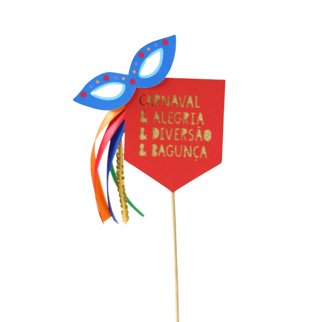 - Topo de Bolo - Estandarte Vermelho
