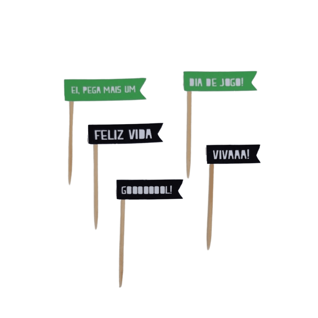 - Topinhos para Doces Frases - 10 unidades - Futebol