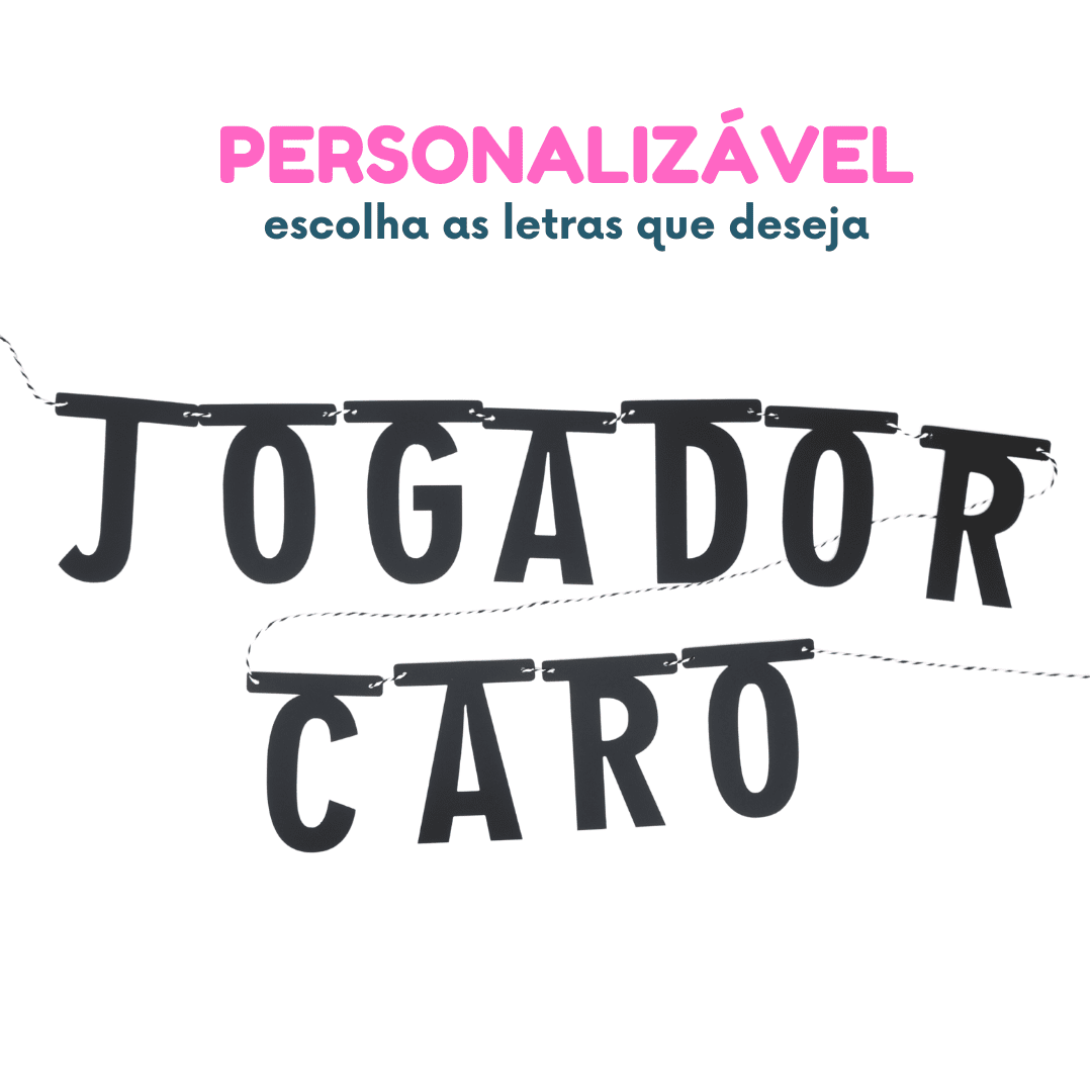 - 1 letra para bandeirola cor PRETA - Escolha as letras que deseja