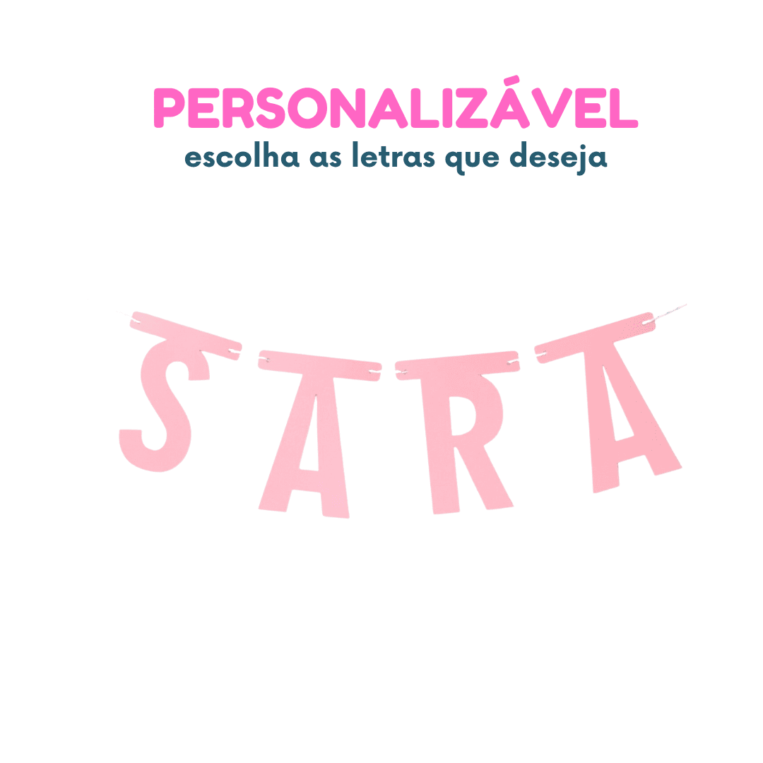 - 1 letra para bandeirola cor ROSA - Escolha a quantidade de letras que deseja