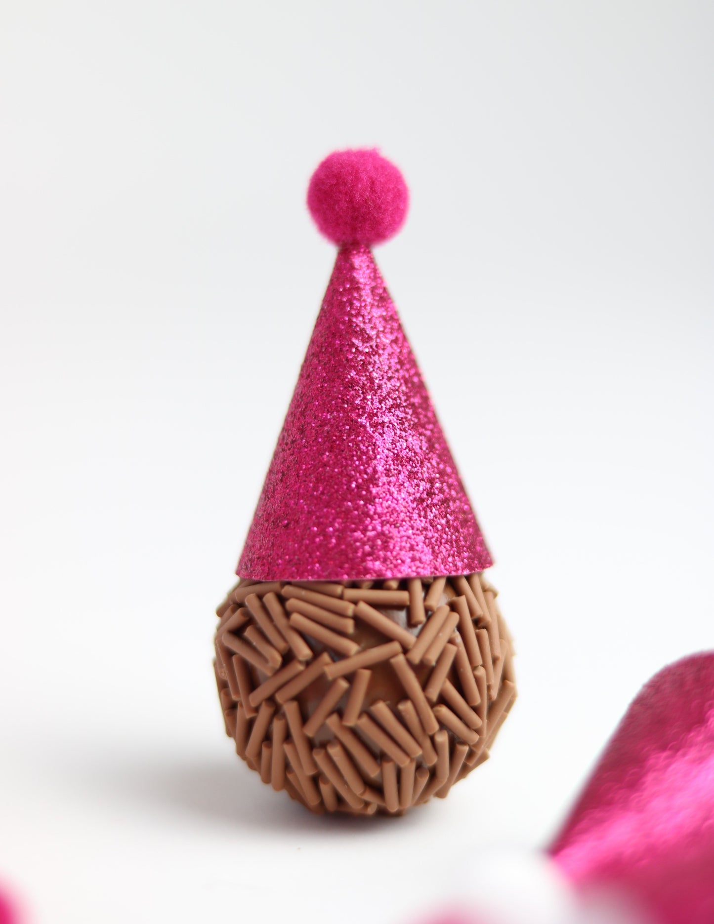 - Chapeuzinhos para doces - 10 unidades - Glitter Rosa Escuro