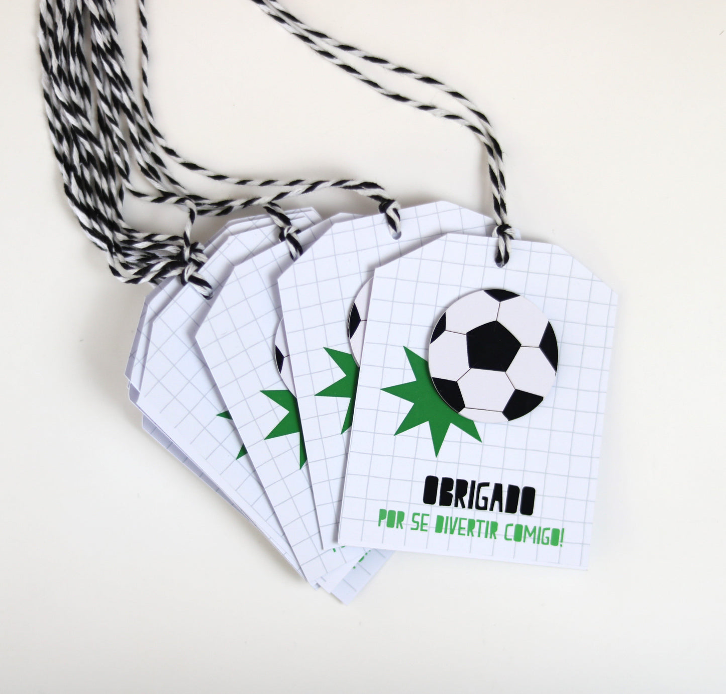 - Tags de Agradecimento - 5 unidades - Futebol