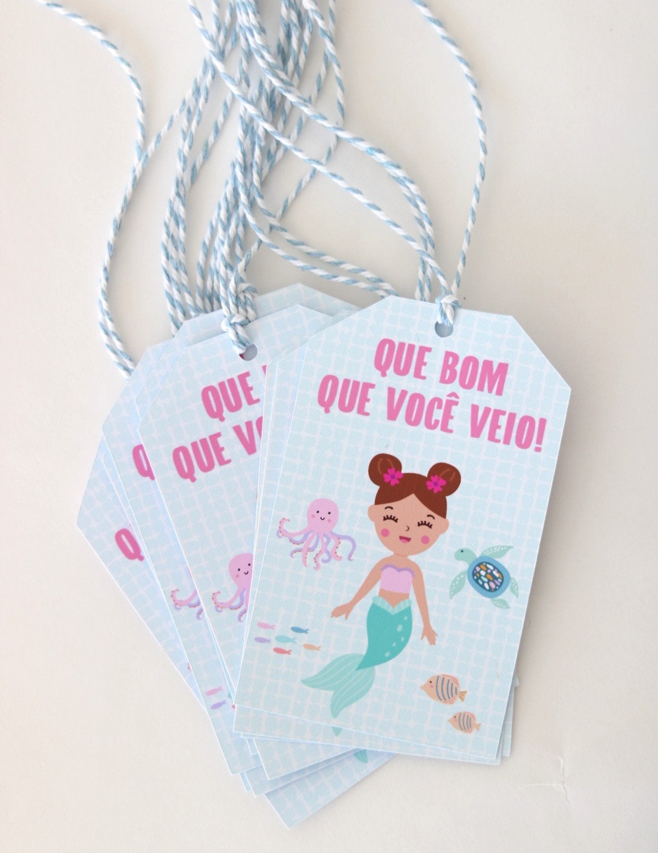 - Tags de Agradecimento - 5 unidades - Sereia