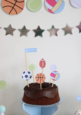Decoração de festa tema Esportes montada