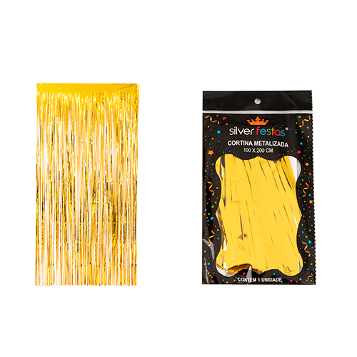 Cortina Metalizada Dourada 100x200cm - Silver