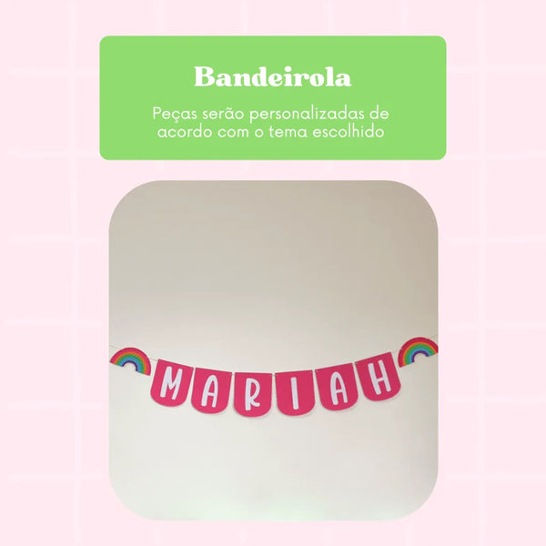 Bandeirola / Varal com Nome - 1 varal com até 10 letras - PERSONALIZADO COM TEMA DO CATÁLOGO